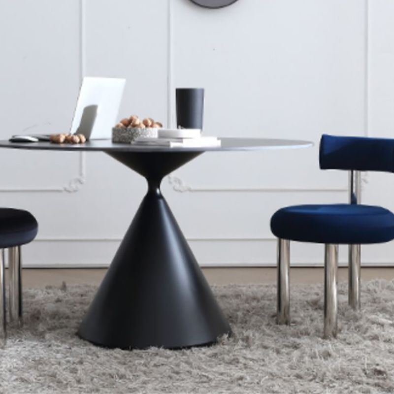 Metal Modern Style Round Dining Table Sintered Stone Top Table for Dining Room Clearhalo 'Dining Tables & Seating' 'Dining Tables' 'dining_table' 'furn' 'furn_dining_table' 'Furniture' 'furniture_dining_table' 'Kitchen & Dining Furniture' 'kitchen' 'kitchen_dining_table' 1200x1200_c747aea4-765e-4996-a77e-1bb7fb49c266