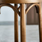 Industrial Upholstered Round Stool Low Back Wood Barstool for Living Room