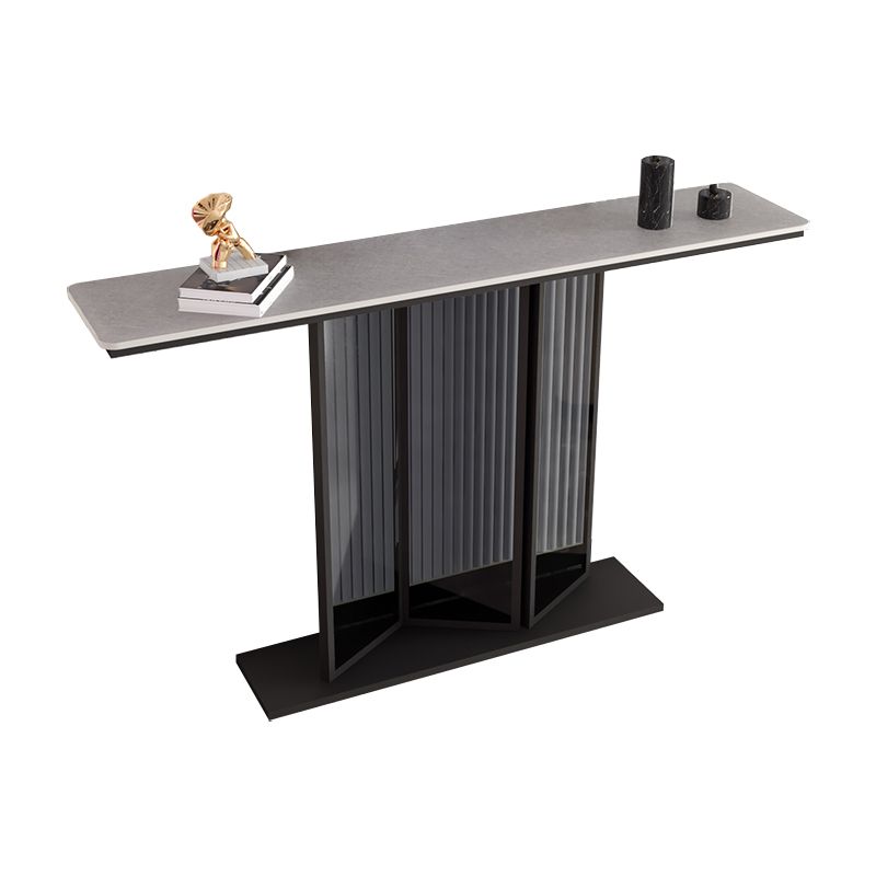 Tabella della console di ferro in ardesia contemporanea tavolo da divano resistente alla macchia rettangolo
