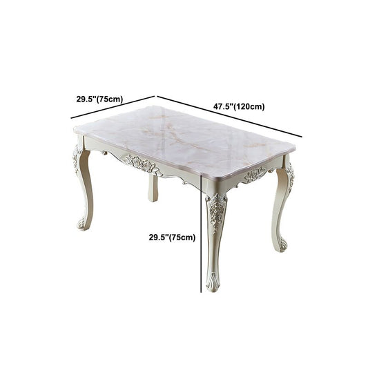 Rectangle Victorian Style Dining Table Fixed Table with Stone Clearhalo 'Dining Tables & Seating' 'Dining Tables' 'dining_table' 'furn' 'furn_dining_table' 'Furniture' 'Kitchen & Dining Furniture' 1200x1200_c74bda7b-ea59-41a9-ad63-b0a3c0229d4e