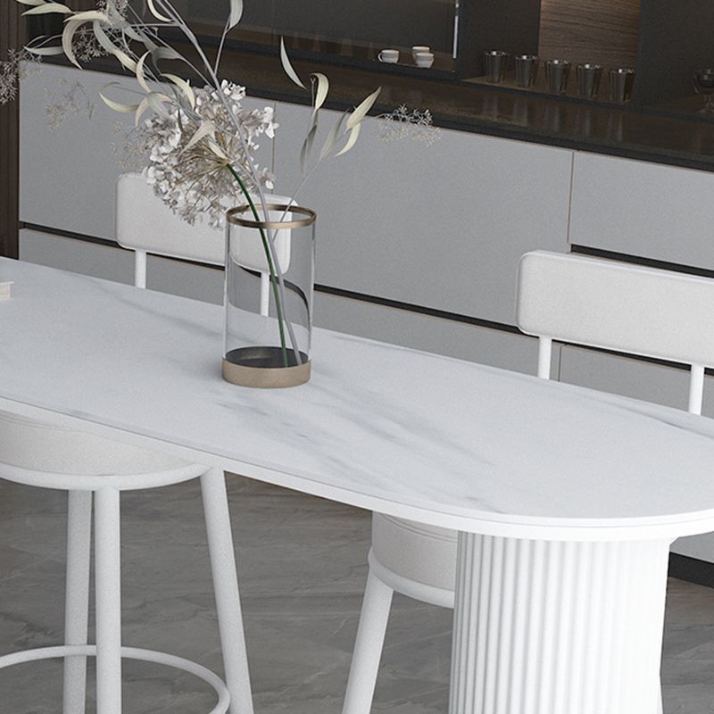 Industrial Stone Pub Dining Set 1/5 Pieces Counter Table with Upholstered Stools Clearhalo 'Bar Furniture' 'furn' 'furn_home_bar_bar_sets' 'Furniture' 'Home Bars & Bar Sets' 'home_bar_bar_sets' 'Kitchen & Dining Furniture' 1200x1200_c74bf3d3-f3ce-4420-98d1-49e9866c9a79