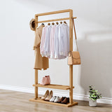 Rack de manteau de style moderne Bamboo solide étagères à double couche autoritaire.