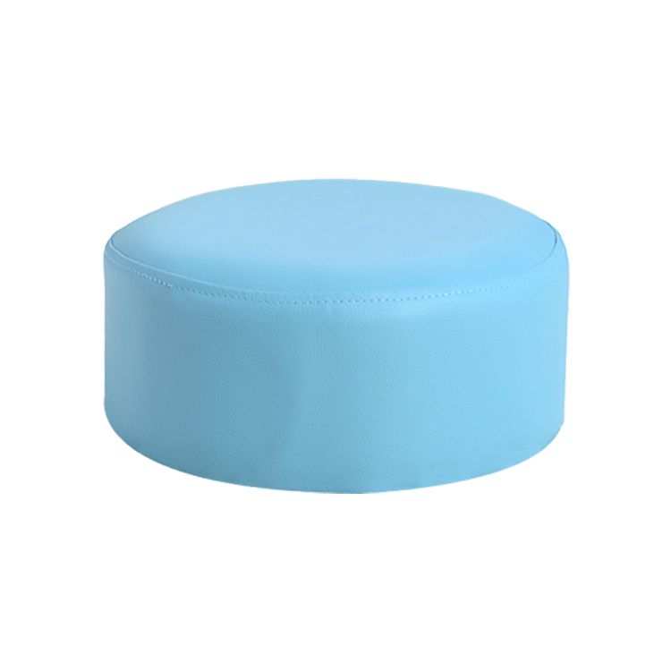 Pink Water Resistant Standard Round Solid Color PVC Modern Pouf