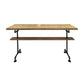 Brown Modern Style Bar Table Pine Wood and Metal Coffee Shop Bar Table Clearhalo 'Bar Furniture' 'Bar Tables' 'bar_tables' 'furn' 'furn_bar_tables' 'Furniture' 'furniture_bar_tables' 'Kitchen & Dining Furniture' 1200x1200_c74c50a5-415c-4022-9029-f50443ec5839