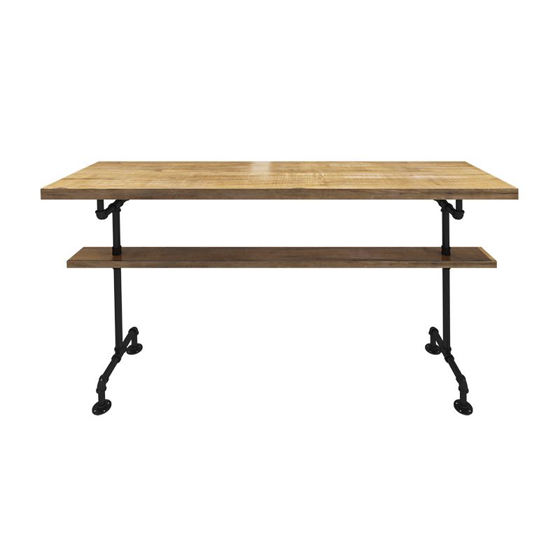 Brown Modern Style Bar Table Pine Wood and Metal Coffee Shop Bar Table Clearhalo 'Bar Furniture' 'Bar Tables' 'bar_tables' 'furn' 'furn_bar_tables' 'Furniture' 'furniture_bar_tables' 'Kitchen & Dining Furniture' 1200x1200_c74c50a5-415c-4022-9029-f50443ec5839