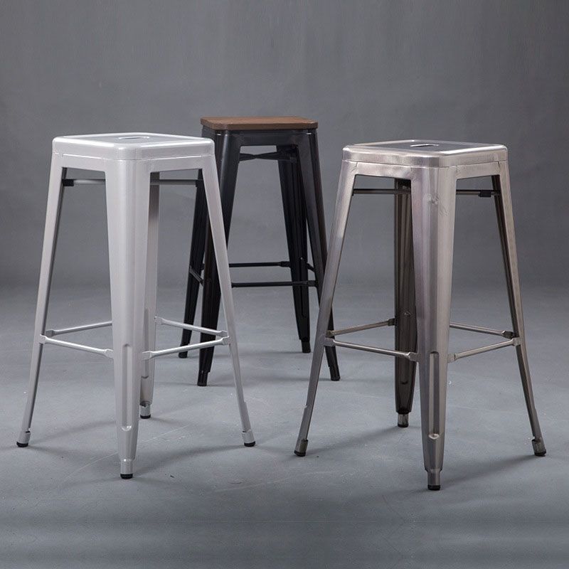 Industrial Style Armless Barstool Iron Counter Stools for Coffee Shop Clearhalo 'Bar Furniture' 'Bar Stools' 'bar_stools' 'furn' 'furn_bar_stools' 'furniture_bar_stools' 'Kitchen & Dining Furniture' 'kitchen&dining_furn' 'kitchen' 'kitchen_furn' Furniture' 1200x1200_c74ce2a4-29df-4ffc-93d9-880321fcb293