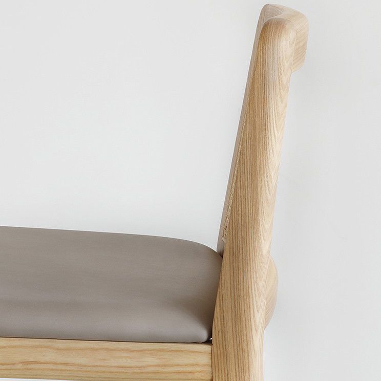 Tabouret de bar rembourré sans bras contemporain avec base en bois massif