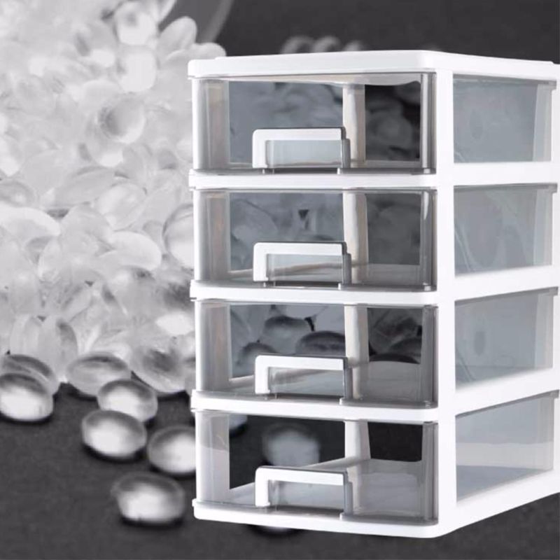 Gabinetto del file trasparente verticale moderno mobile in plastica per l'ufficio di casa