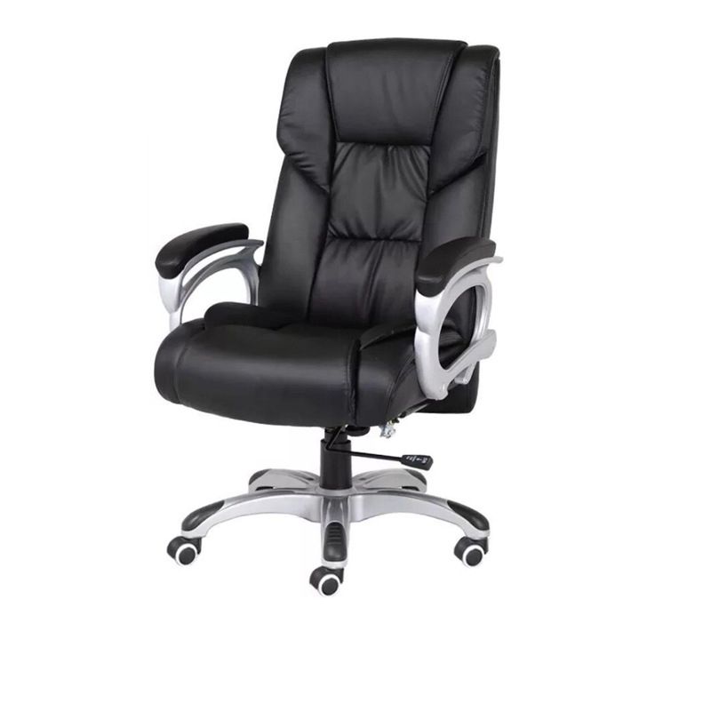 Chaise de direction moderne à bras rembourrés, chaise de direction noire pour bureau