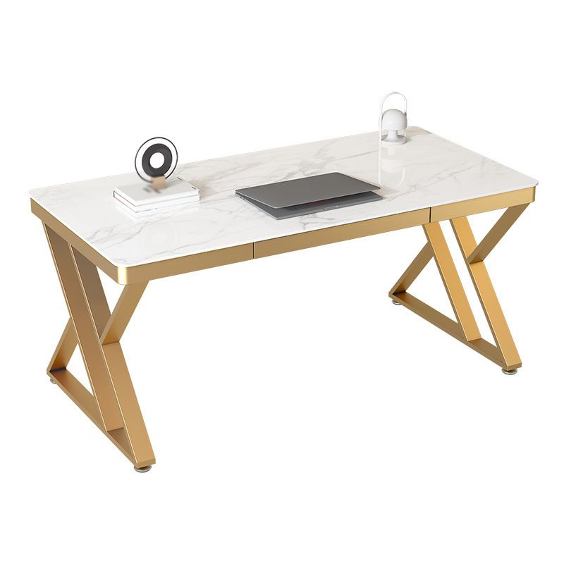 Glam Style Writing Desk Curve Office Study Room Desk with 1-drawer Clearhalo 'Furniture' 'furniture_office_desk' 'Office Desks' 'Office Furniture' 'office_desk' 1200x1200_c7518013-ca68-4a5c-908f-40d91598ee6a