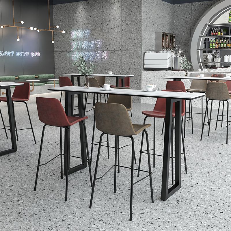 Rechthoek Stone Bistro Accent Dining Table Industriële Sled Indoor Pub Table