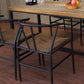 Modern Matte Brown Dining Set with Metal Chairs 1/2/5 Pieces Solid Wood Dinette Set