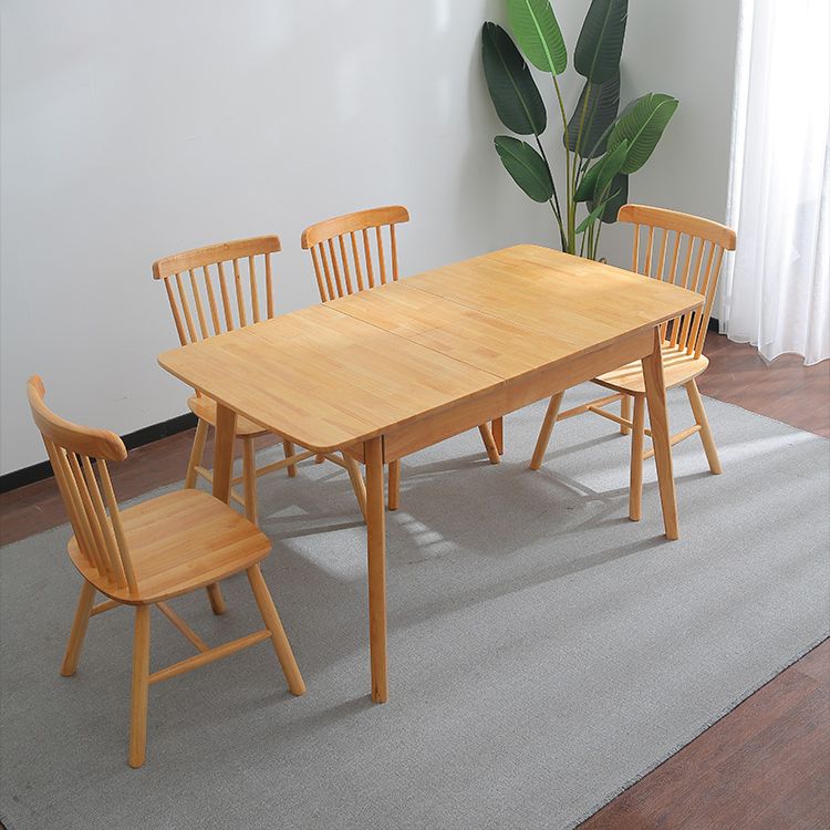 Modern Style Dining Table Rectangle Solid Wood Drop-Leaf Table with 4 Legs Clearhalo ' dining_table' 'Dining Tables & Seating' 'Dining Tables' 'furn' 'furn_dining_table' 'Furniture' 'furniture_dining_table' 'Kitchen & Dining Furniture' 'kitchen&dining_furn' 'kitchen' 'kitchen_dining_table' 1200x1200_c7529c94-d889-441d-a147-21d459163d2e