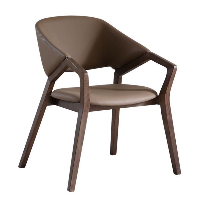 Eigentijdse vaste wapenconferentie stoel leerstoel voor kantoor