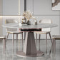 Modern Stainless Steel Base Pedestal Dining Table Extendable Dinner Table for Home Clearhalo 'Dining Tables & Seating' 'Dining Tables' 'dining_table' 'furn' 'furn_dining_table' 'Furniture' 'Kitchen & Dining Furniture' 1200x1200_c7552211-9155-4ee3-b687-fc1dcfd499cb