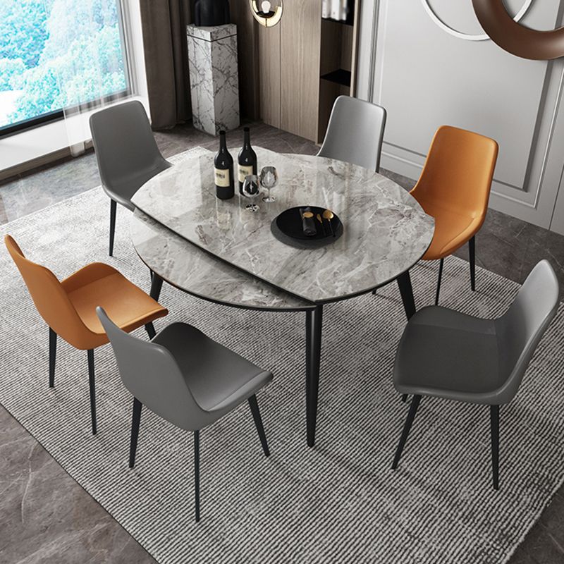 Contemporary Round Dining Table Sintered Stone Table with 4 Ash Solid Wood Legs Clearhalo ' dining_table' 'Dining Tables & Seating' 'Dining Tables' 'furn' 'furn_dining_table' 'Furniture' 'furniture_dining_table' 'Kitchen & Dining Furniture' 'kitchen&dining_furn' 'kitchen' 'kitchen_dining_table' 1200x1200_c75580b2-ac90-461e-8fc4-7835e7ee081f
