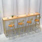 Light Brown Modern Style Bar Table in Solid Wood and Iron Table Milk Tea Shop Bar Table Clearhalo 'Bar Furniture' 'Bar Tables' 'bar_tables' 'furn' 'furn_bar_tables' 'Furniture' 'furniture_bar_tables' 'Kitchen & Dining Furniture' 1200x1200_c755e89f-fed4-4c1a-8b61-e78f4e537145