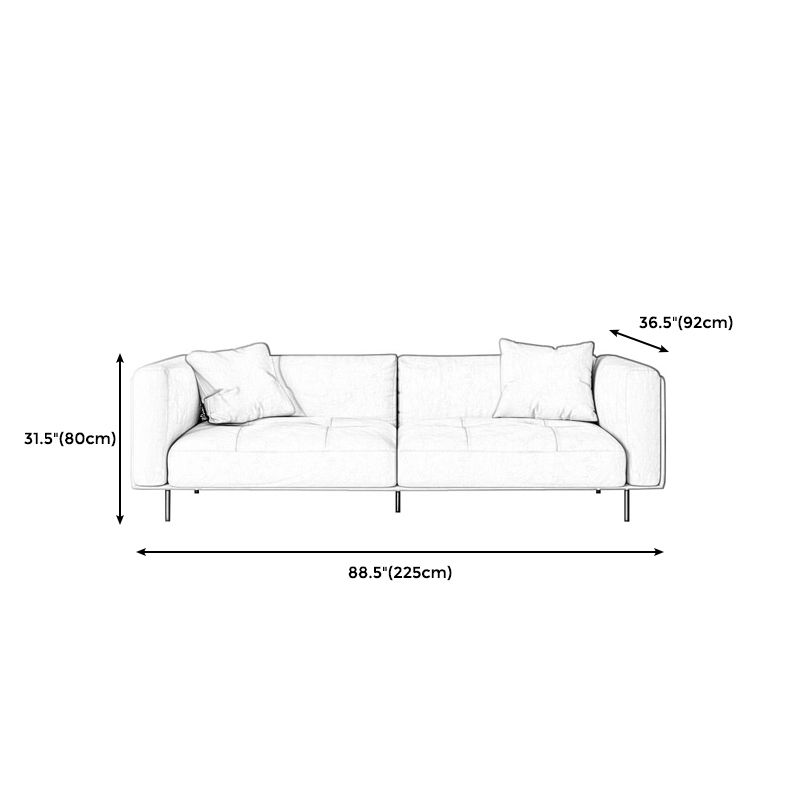Modern Style Solid Wood Base Namib & Velvet White Rectangular Sofa Clearhalo 'furn' 'furn_sofas' 'Furniture' 'furniture_sofas' 'kitchen' 'kitchen_sofas' 'Living Room Furniture' 'Sofa' 'sofas' 1200x1200_c756b7a2-59c4-4fba-984a-0cc574787587