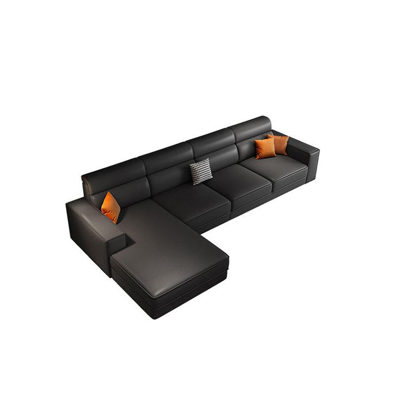 Divano in finta pelle scandinavo grigio scuro del braccio quadrato.