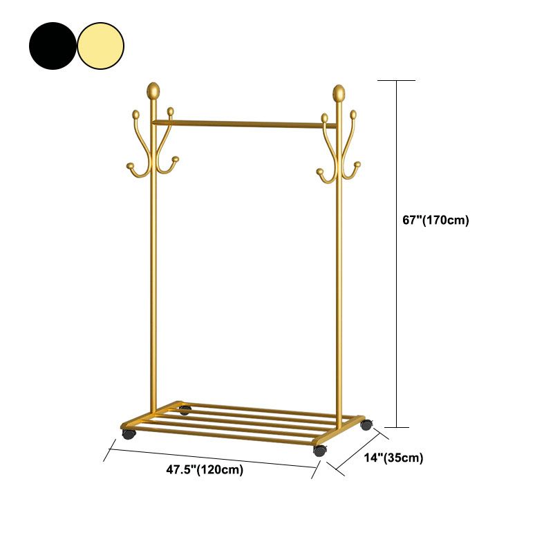 Glamellschichtbügel Metal 4 Haken frei stehende Kleiderregal mit Lagerregale