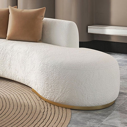 Gebogen 1/2/3/4-Sitzer-Sofa modernes Stofflosenlosenofa in Weiß