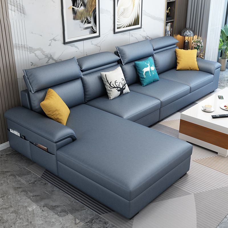 Modern L-Shape Sectional Pillow Back Cushion Sofa and Chaise with Storage Clearhalo 'furn' 'furn_sectionals' 'Furniture' 'furniture_sectionals' 'Living Room Furniture' 'Sectionals' 1200x1200_c75ae6c3-57cd-4001-9f7a-1b61935586f9
