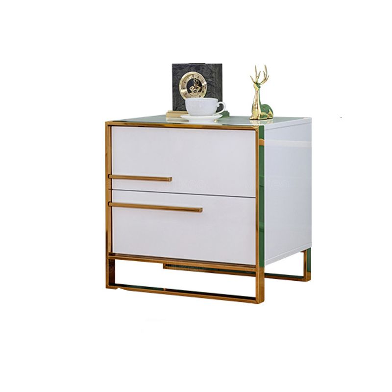 Moderner Metallrahmen Massivholz Top weiß/schwarz/grau Nachttisch