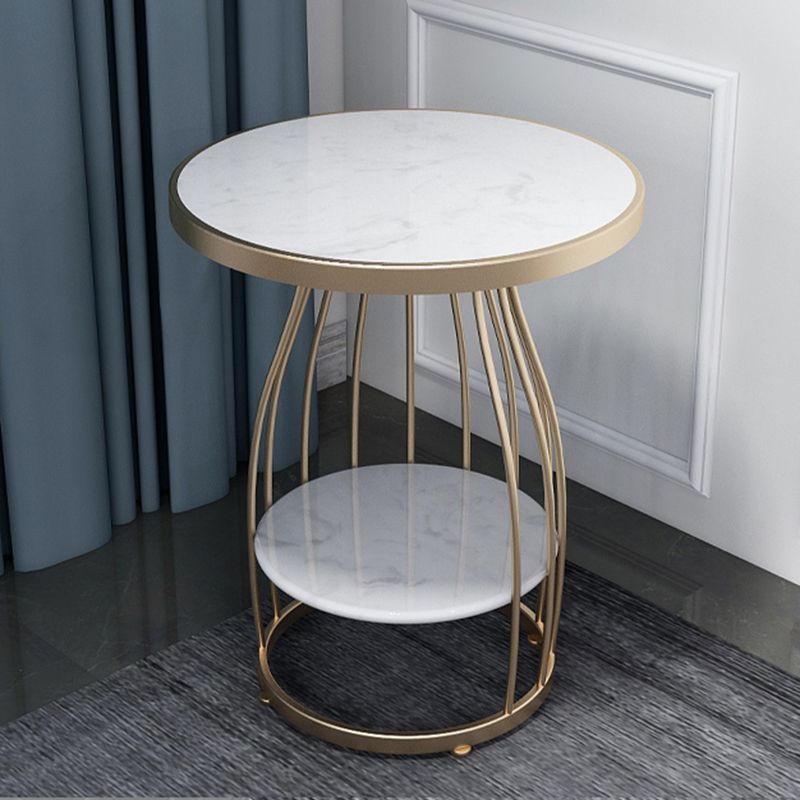 Modern Round Side End Table Frame End Table with Storage and Shelf Clearhalo 'Coffee & Accent Tables' 'End & Side Tables' 'end_side_tables' 'furn' 'furn_end_side_tables' 'Furniture' 'Living Room Furniture' 1200x1200_c75c88c7-14bc-4aee-bcc2-98b59f348207