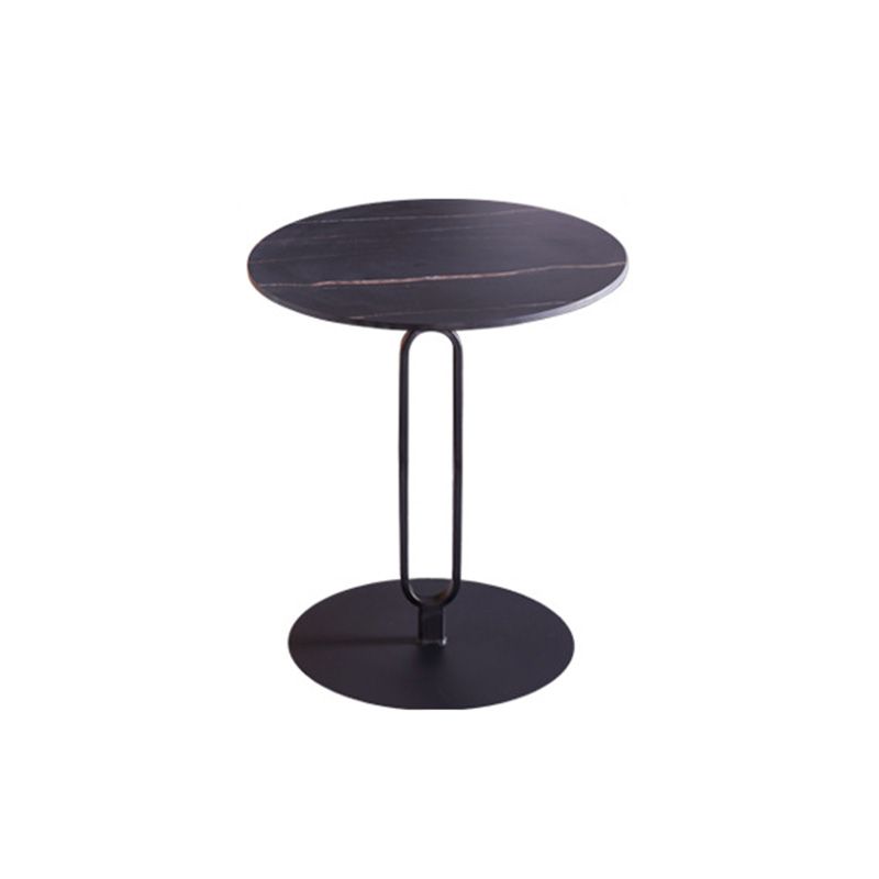 Round Marble Top End Table Metal Pedestal Sofa Side End Table for Living Room