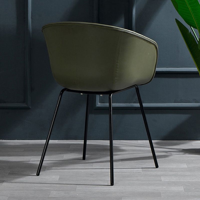 Leather Metal Industrial Dining Chair Dining Room Solid Back Chair with Arm Clearhalo ' kitchen&dining_furn' 'Dining Chairs' 'Dining Tables & Seating' 'dining_chair' 'Furniture' 'furniture_dining_chair' 'Kitchen & Dining Furniture' 'kitchen' 1200x1200_c75faa63-c48e-4c12-9b83-a08eeecc5405