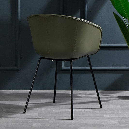 Leather Metal Industrial Dining Chair Dining Room Solid Back Chair with Arm Clearhalo ' kitchen&dining_furn' 'Dining Chairs' 'Dining Tables & Seating' 'dining_chair' 'Furniture' 'furniture_dining_chair' 'Kitchen & Dining Furniture' 'kitchen' 1200x1200_c75faa63-c48e-4c12-9b83-a08eeecc5405