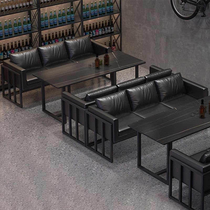 Industrial Sintered Stone Top Dinner Room Kitchen Table Black Metal Base Table for Dinning Room Clearhalo ' dining_table' 'Dining Tables & Seating' 'Dining Tables' 'furn' 'furn_dining_table' 'Furniture' 'furniture_dining_table' 'Kitchen & Dining Furniture' 'kitchen&dining_furn' 'kitchen' 'kitchen_dining_table' 1200x1200_c761f6f9-b7e9-4659-aa6f-0096f8c7bd5f