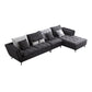 66" Wide Modern Sectional Sofa Square Arm Grey Tufted Sectional