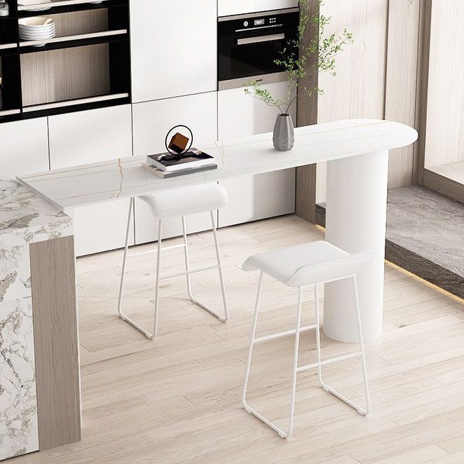 Minimalism Bar Table 42-inch Height Stone Top and Metal Base Bistro Table Clearhalo 'Bar Furniture' 'Bar Tables' 'bar_tables' 'furn' 'furn_bar_tables' 'Furniture' 'furniture_bar_tables' 'Kitchen & Dining Furniture' 1200x1200_c7645329-d0f5-4a57-9e71-6c4675a6689f