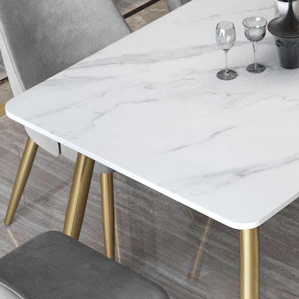 Metal Traditional Luxury Rectangle Table Sintered Stone Dining Table with 4 Legs Clearhalo ' dining_table' 'Dining Tables & Seating' 'Dining Tables' 'furn' 'furn_dining_table' 'Furniture' 'furniture_dining_table' 'Kitchen & Dining Furniture' 'kitchen&dining_furn' 'kitchen' 'kitchen_dining_table' 1200x1200_c7645b3b-c72a-4359-880b-207d8e437bfd
