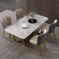 Glam-stijl eettafel stenen rechthoekige eettafel in wit