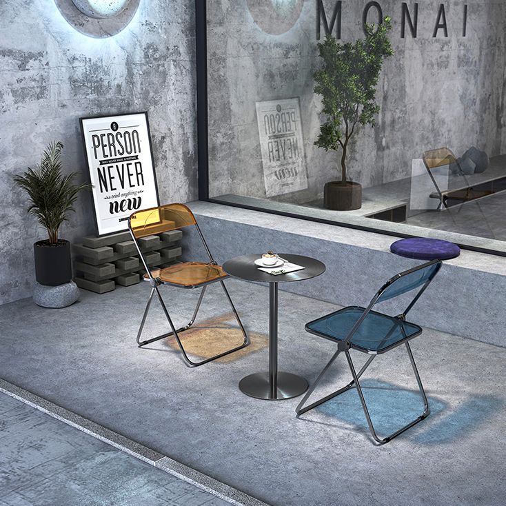 Mesa de comedor redonda de metal con altura de mostrador en mesa de mostrador industrial de acero