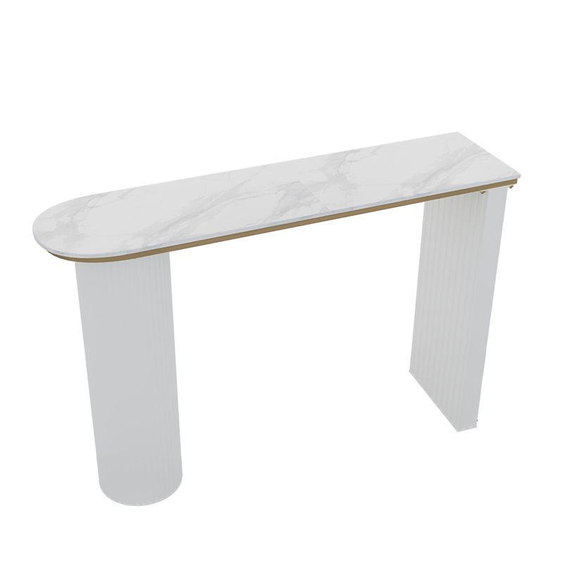 Faux Marble Bistro Bar Table Double Pedestal Bar Table for Living Room Clearhalo 'Bar Furniture' 'Bar Tables' 'bar_tables' 'furn' 'furn_bar_tables' 'Furniture' 'Kitchen & Dining Furniture' 1200x1200_c76da2c8-88f5-441e-a73e-df1573f9919c