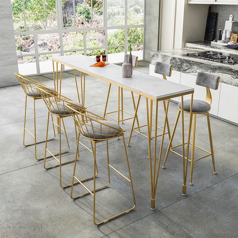 Tavolo da pranzo in pietra bar moderna tavolo da bar rettangolo con piedistallo a 4 gambe per cucina