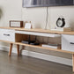 Nordic Wood Simple TV Stand 9.45" D 2 Drawers TV Stand Console