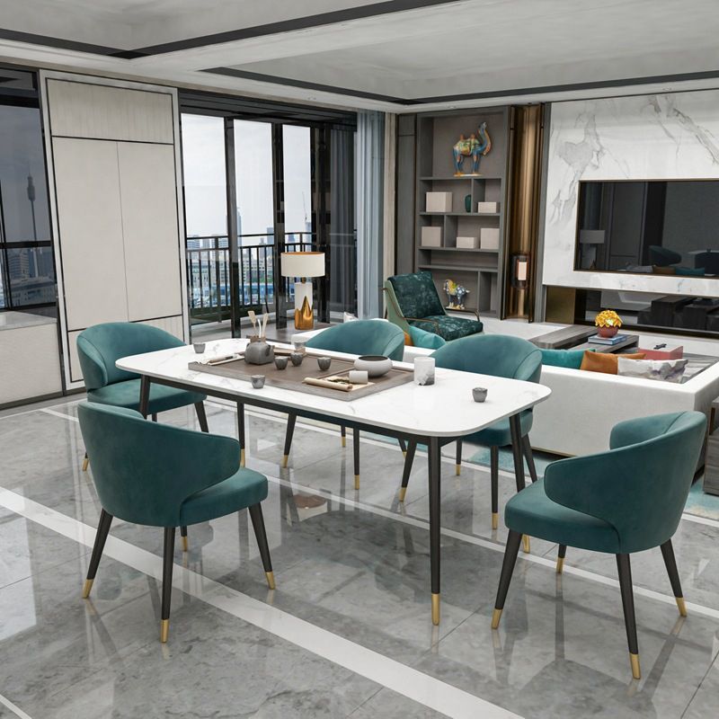 Glam 4 Legs Dining Table Stone Table for Living Room Kitchen