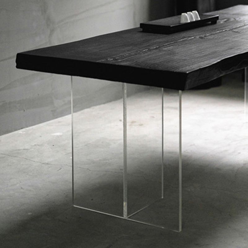 Pine Wood Top Dining Table Contemporary Rectangle Dining Table with Double Pedestal Base Clearhalo ' dining_table' 'Dining Tables & Seating' 'Dining Tables' 'furn' 'furn_dining_table' 'Furniture' 'furniture_dining_table' 'Kitchen & Dining Furniture' 'kitchen&dining_furn' 'kitchen' 'kitchen_dining_table' 1200x1200_c76fd721-7dd2-4caf-bbba-b4ebfe660194