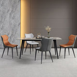Contemporary Metal Dining Room Armless chairs Upholstered Side Chairs for Home Use Clearhalo ' kitchen&dining_furn' 'Dining Chairs' 'Dining Tables & Seating' 'dining_chair' 'furn' 'furn_dining_chair' 'Furniture' 'furniture_dining_chair' 'Kitchen & Dining Furniture' 'kitchen' 1200x1200_c77058ea-bfbf-46b0-bba3-4d1e65fa88bd