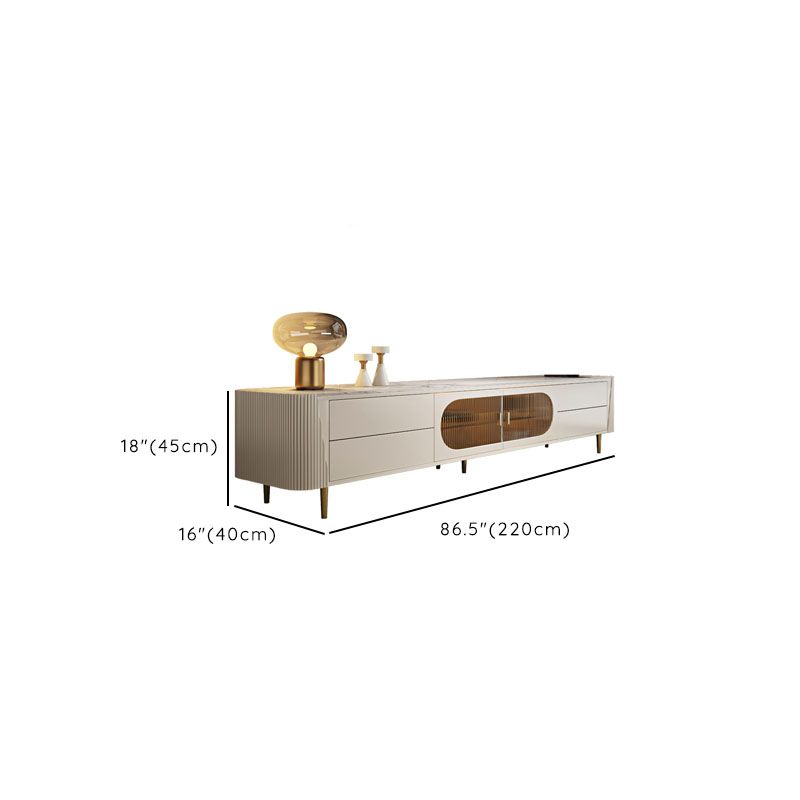 Console TV multimediale con contenitore chiuso Console TV Glam con 4 cassetti