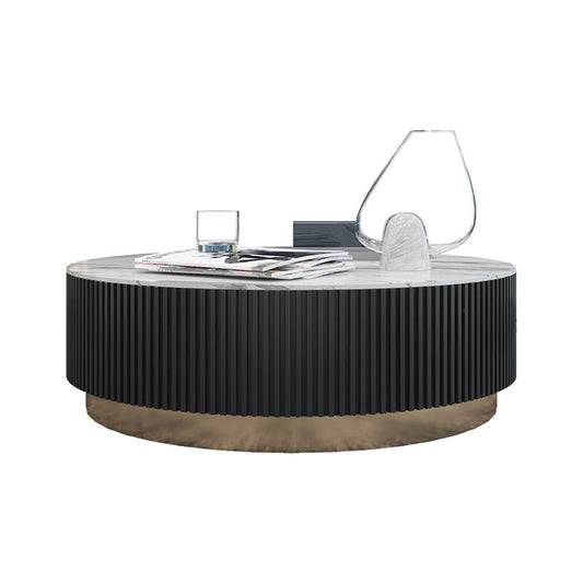Modern Style Round White Black Metal Four-legged Coffee Table Clearhalo 'Coffee & Accent Tables' 'Coffee Tables' 'coffee_tables' 'furn' 'furn_coffee_tables' 'Furniture' 'Living Room Furniture' 1200x1200_c770f1a8-2eae-41ec-87a8-aa75569ba90c