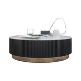 Modern Style Round White Black Metal Four-legged Coffee Table Clearhalo 'Coffee & Accent Tables' 'Coffee Tables' 'coffee_tables' 'furn' 'furn_coffee_tables' 'Furniture' 'Living Room Furniture' 1200x1200_c770f1a8-2eae-41ec-87a8-aa75569ba90c