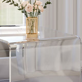 Luxurious Sled Side Table Rectangular Acrylic End Table Stand