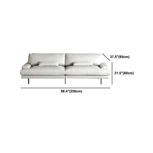 Eingezogener Armkissen-Rücken-Sofa modernes weißes Leder 3/4-Sitz-Sofa