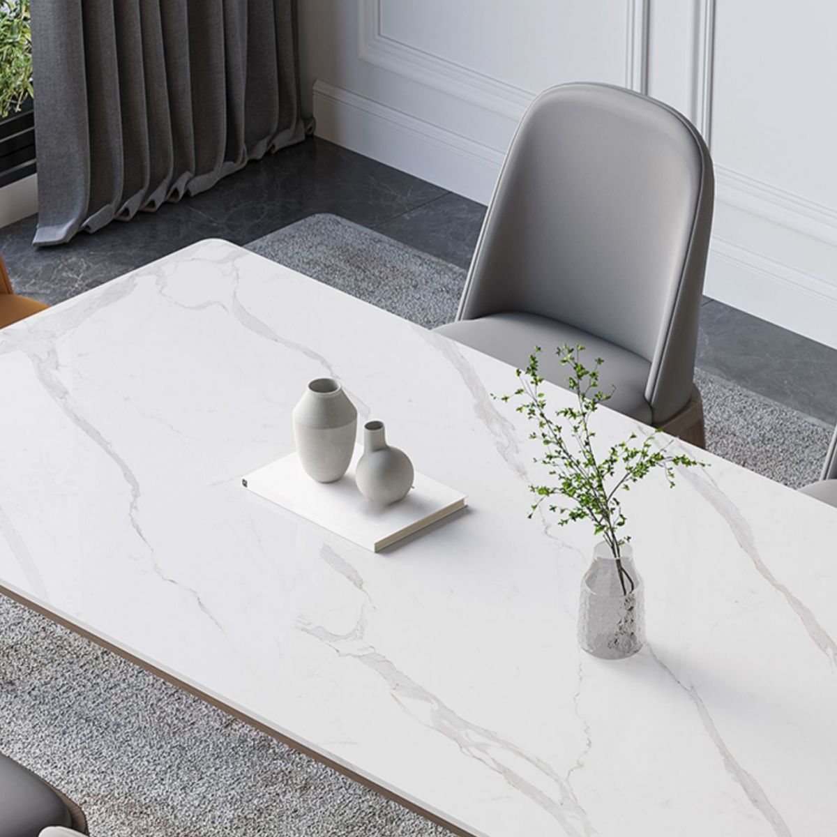 4本の脚のあるレストラン長方形のテーブルのための中世のモダンな焼結さた石のトップテーブル