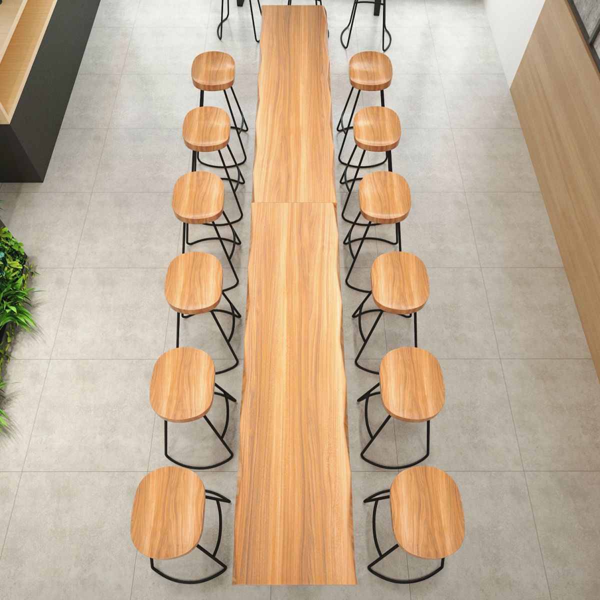 Tavolo da bar rettangolo di rettangolo in stile industriale tavolo da pranzo bar-alight bar